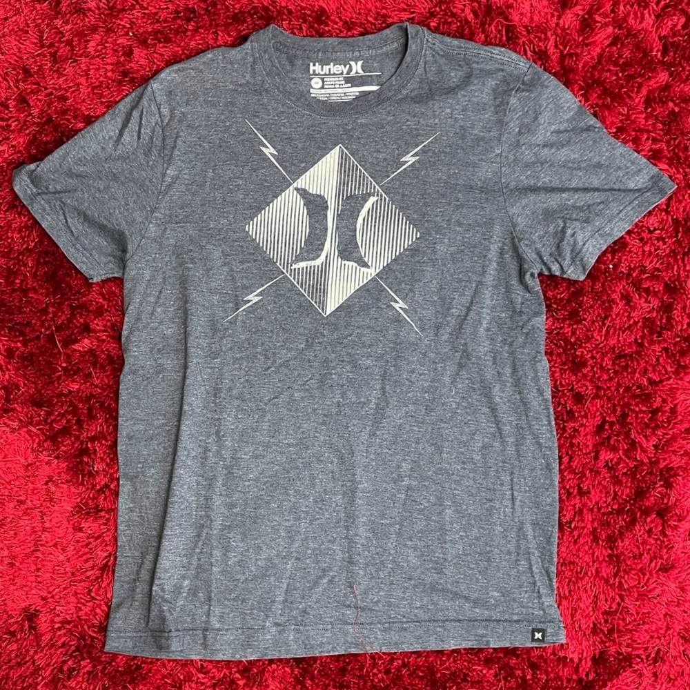 Hurley Surf Skateboard Medium Snowboard Retro Shirt Heather Grey